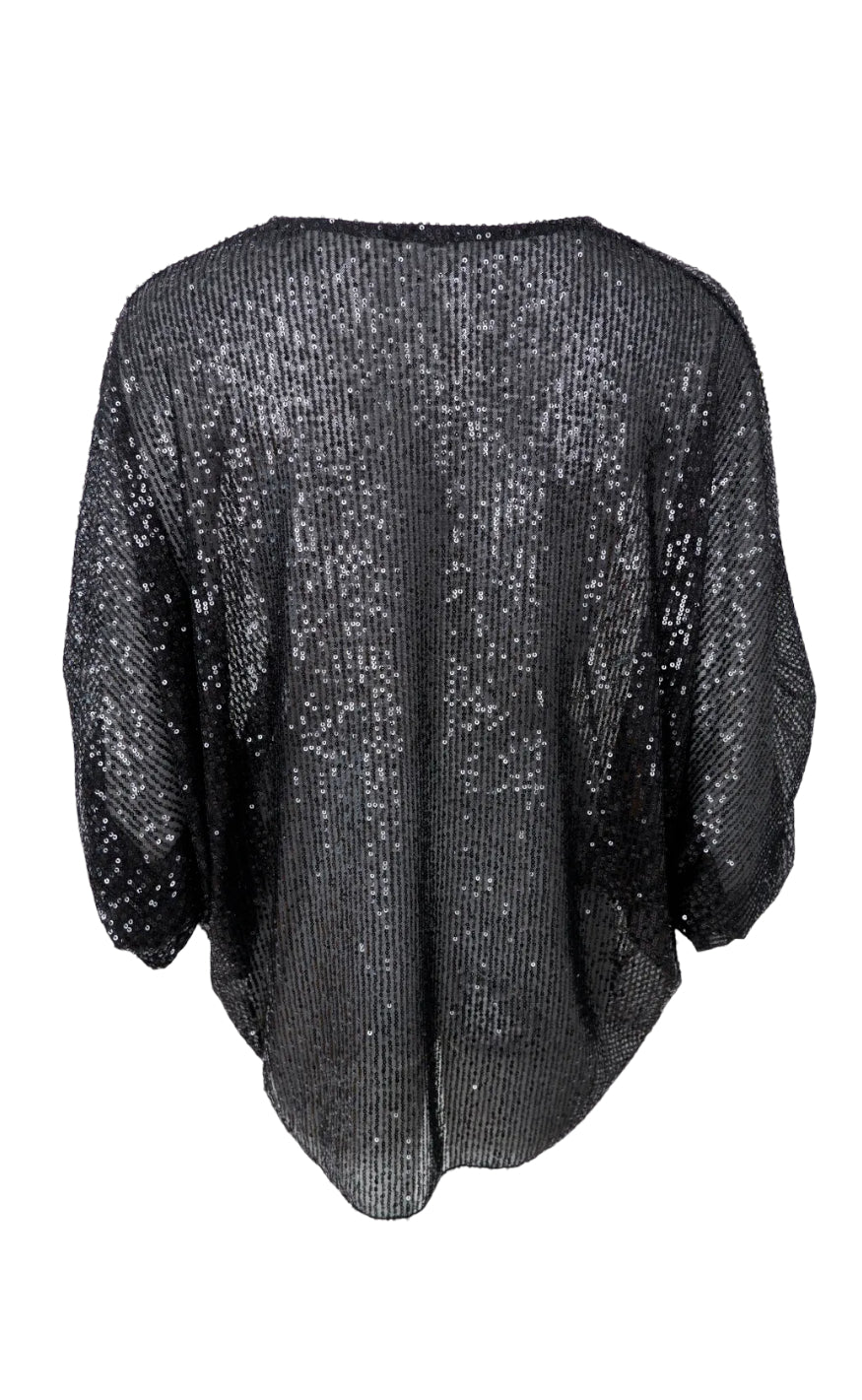 Black Colour Bluse - Glam - Black