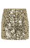 Pieces Skjørt - Disco - Gold Colour Sequins