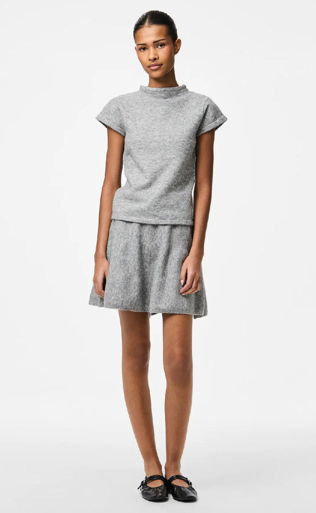 Pieces Topp - Familla - Medium Grey Melange