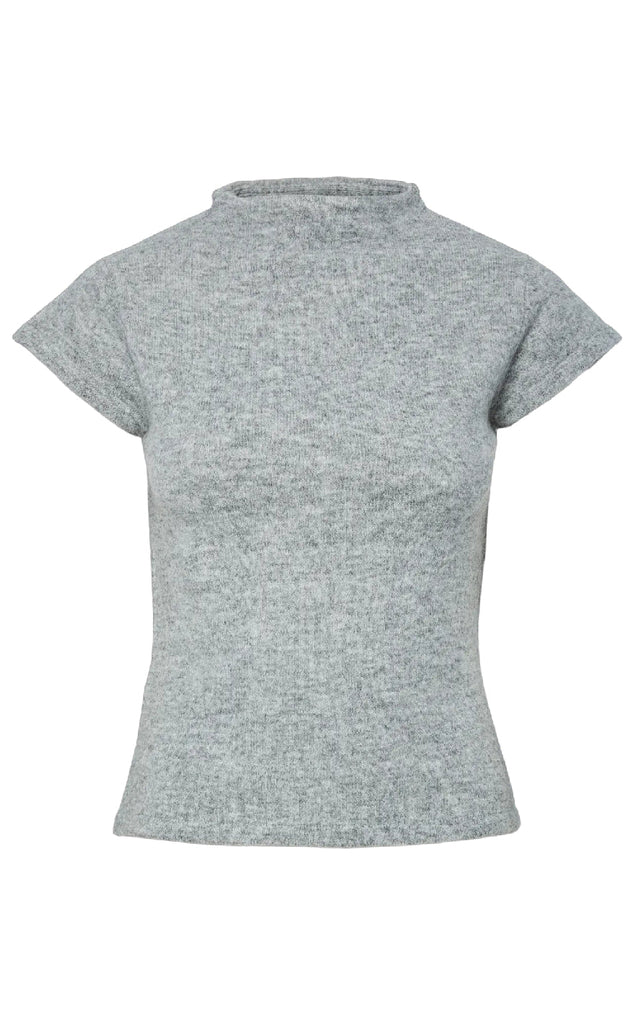 Pieces Topp - Familla - Medium Grey Melange