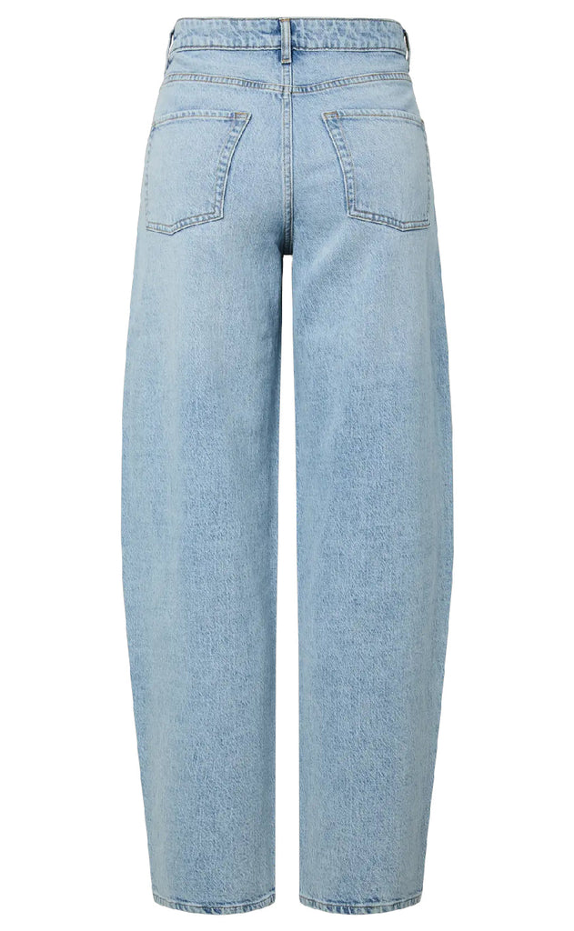 Pieces Buker - Grace MW Barrel - Light Blue Denim