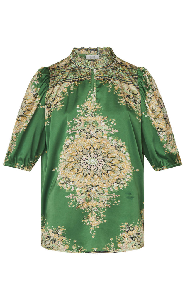 Love & Divine Bluse - Love910-8 - Green Paisley