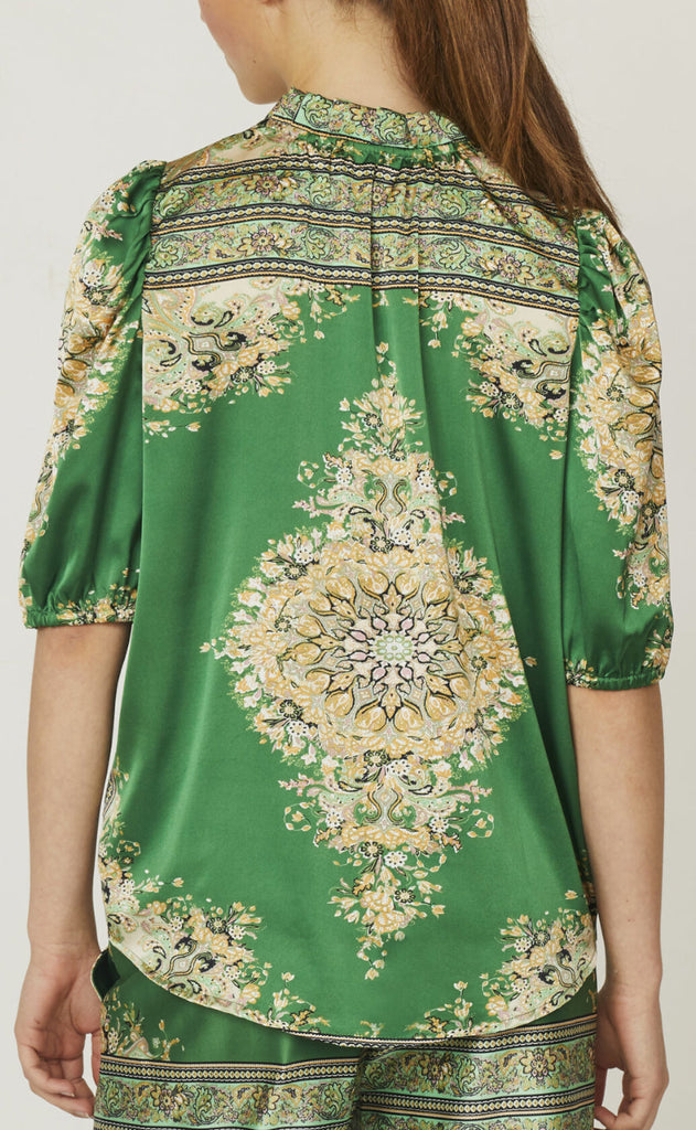 Love & Divine Bluse - Love910-8 - Green Paisley