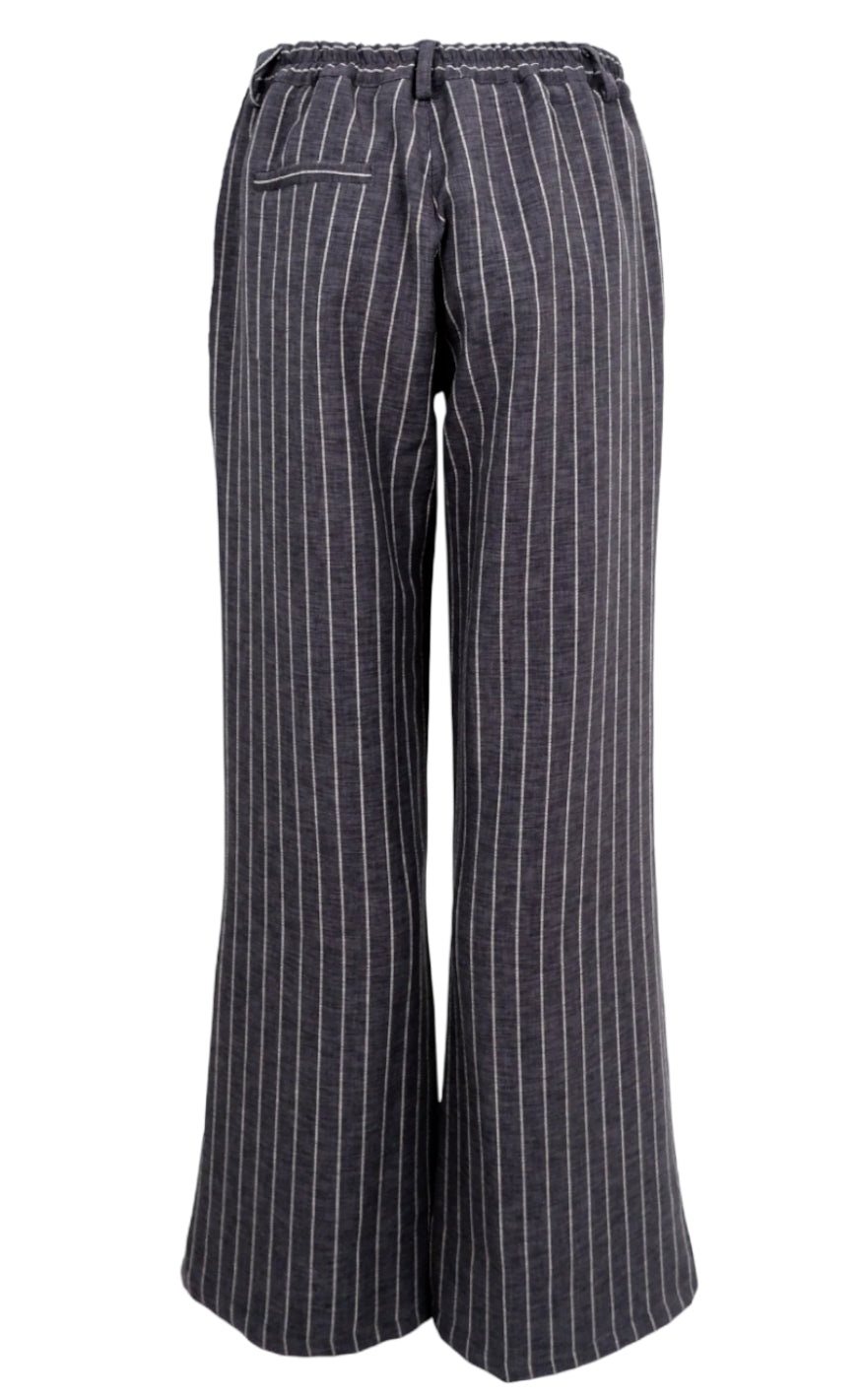 Black Colour Bukser - Chicago - Grey Stripe