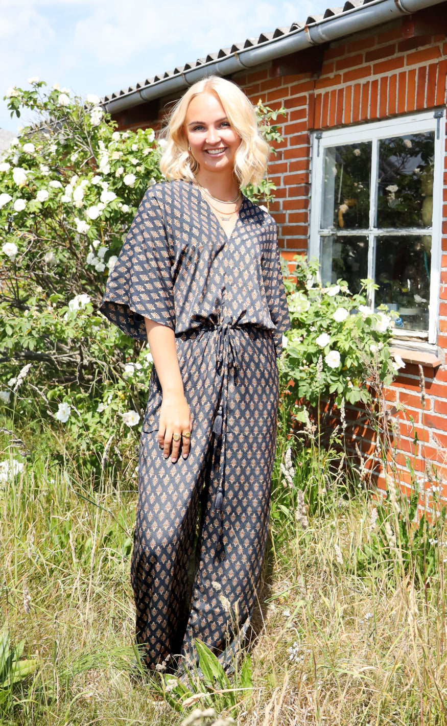 Black Colour Jumpsuit - Luna - Savannah Grey