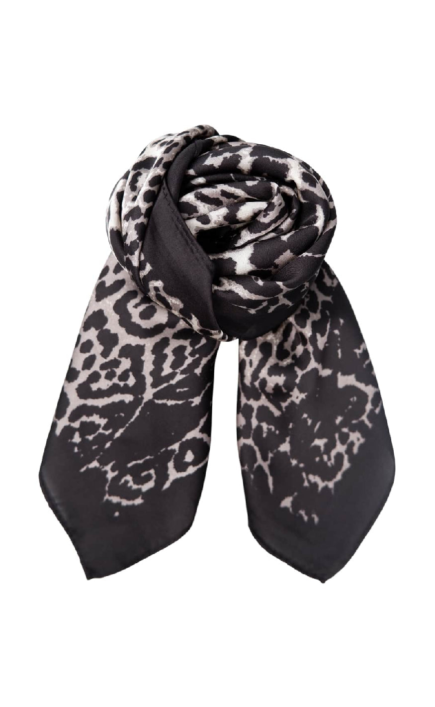 Black Colour Skjerf - Rani Leo Mini - Grey