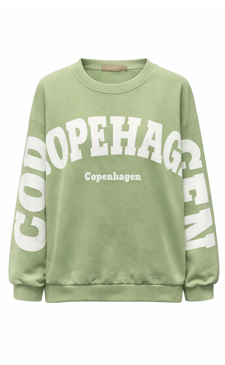 Marta Du Chateau Sweatshirt - Hibiscus - Green/Offwhite