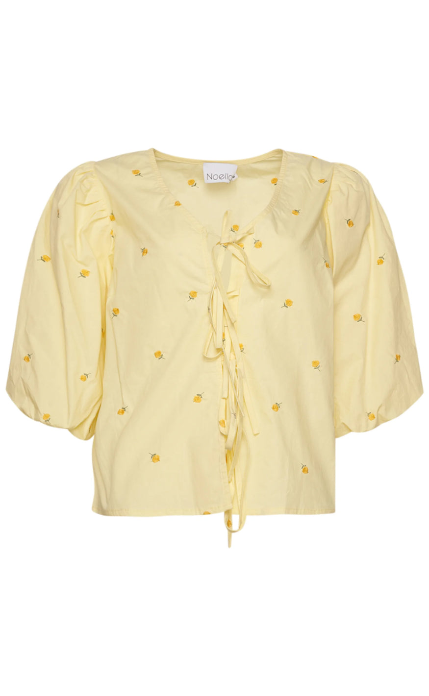 Noella Bluse - Asia - Pale Yellow W. Flower