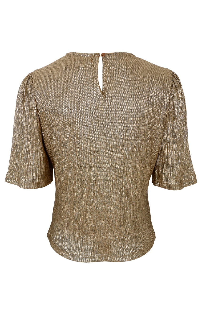 Black Colour Bluse - Glossy - Golden