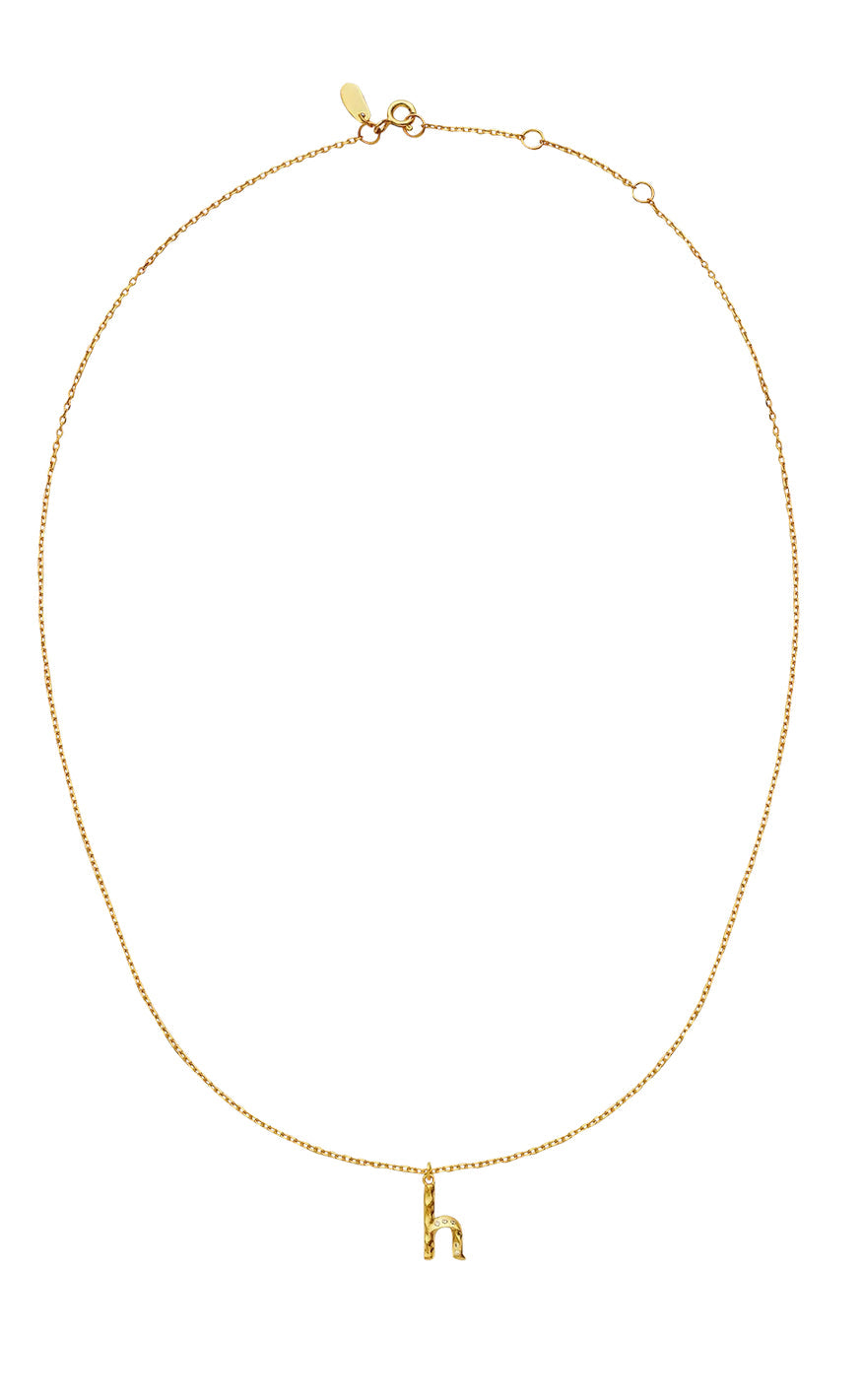 Maanesten Halskjede - H Alphabet - Gold Colour