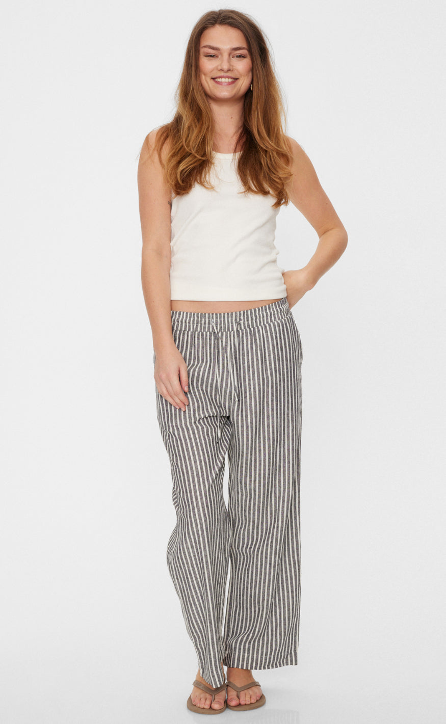 Freequent Bukser - Lava  - Black W. Off White