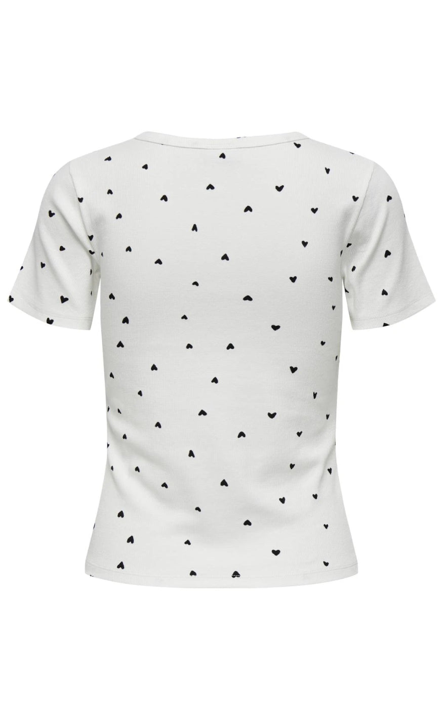 JDY Bluse - Sofia L/S - Cloud Dancer/Black Heart