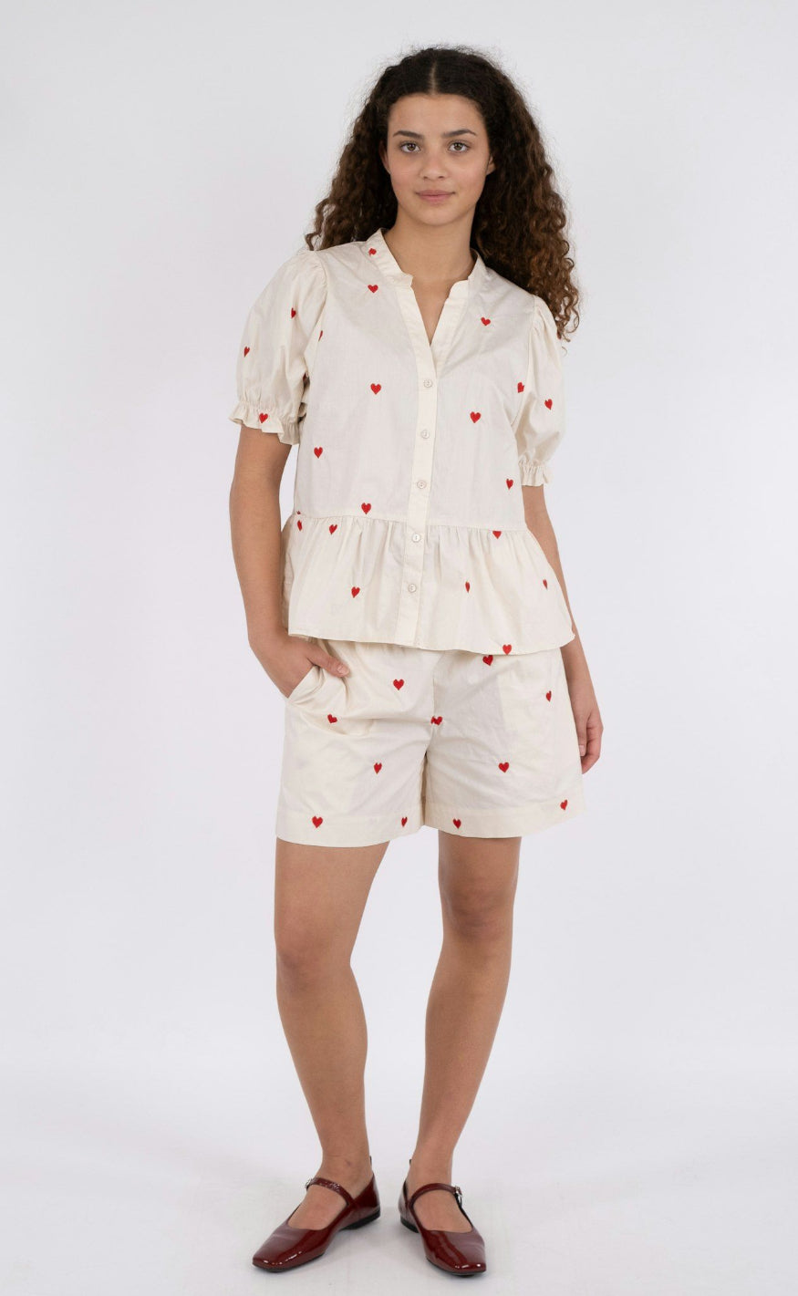 Neo Noir Topp - Savy Hearts - Creme