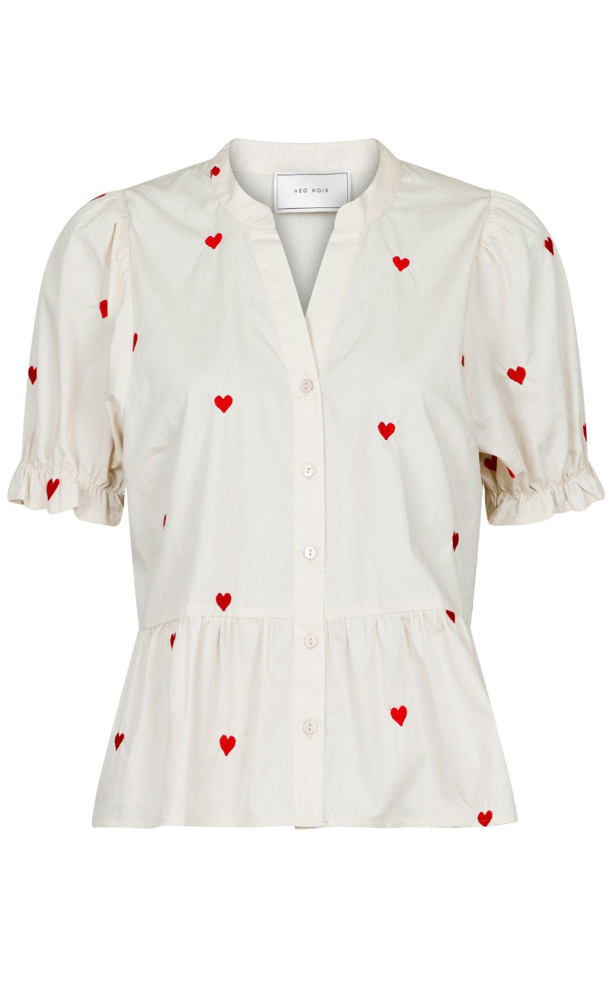 Neo Noir Topp - Savy Hearts - Creme