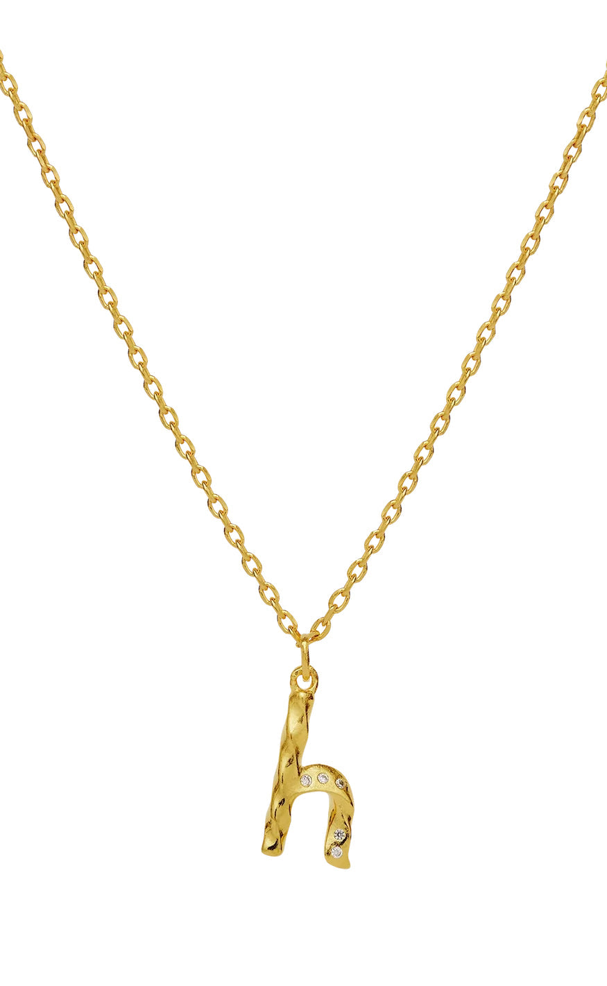 Maanesten Halskjede - H Alphabet - Gold Colour