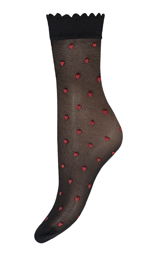 Hype The Detail Strømper - Ankle Heart 30d - Black 6100