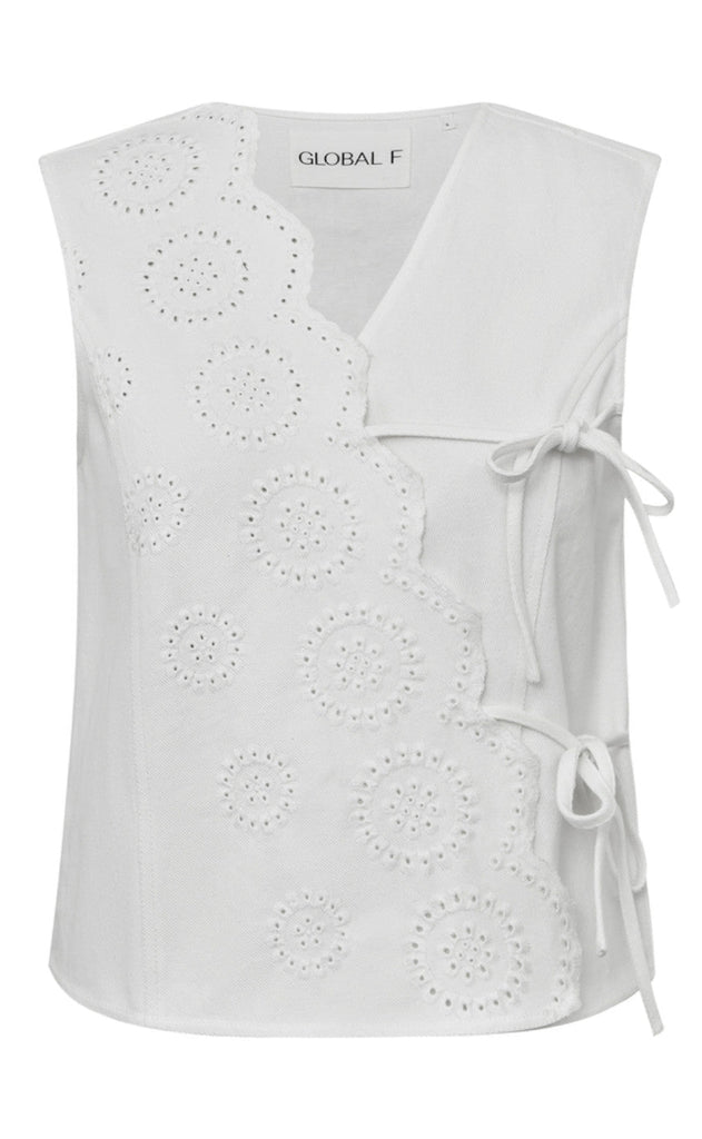 Global Funk Topp - Ciana Scallop-G - White
