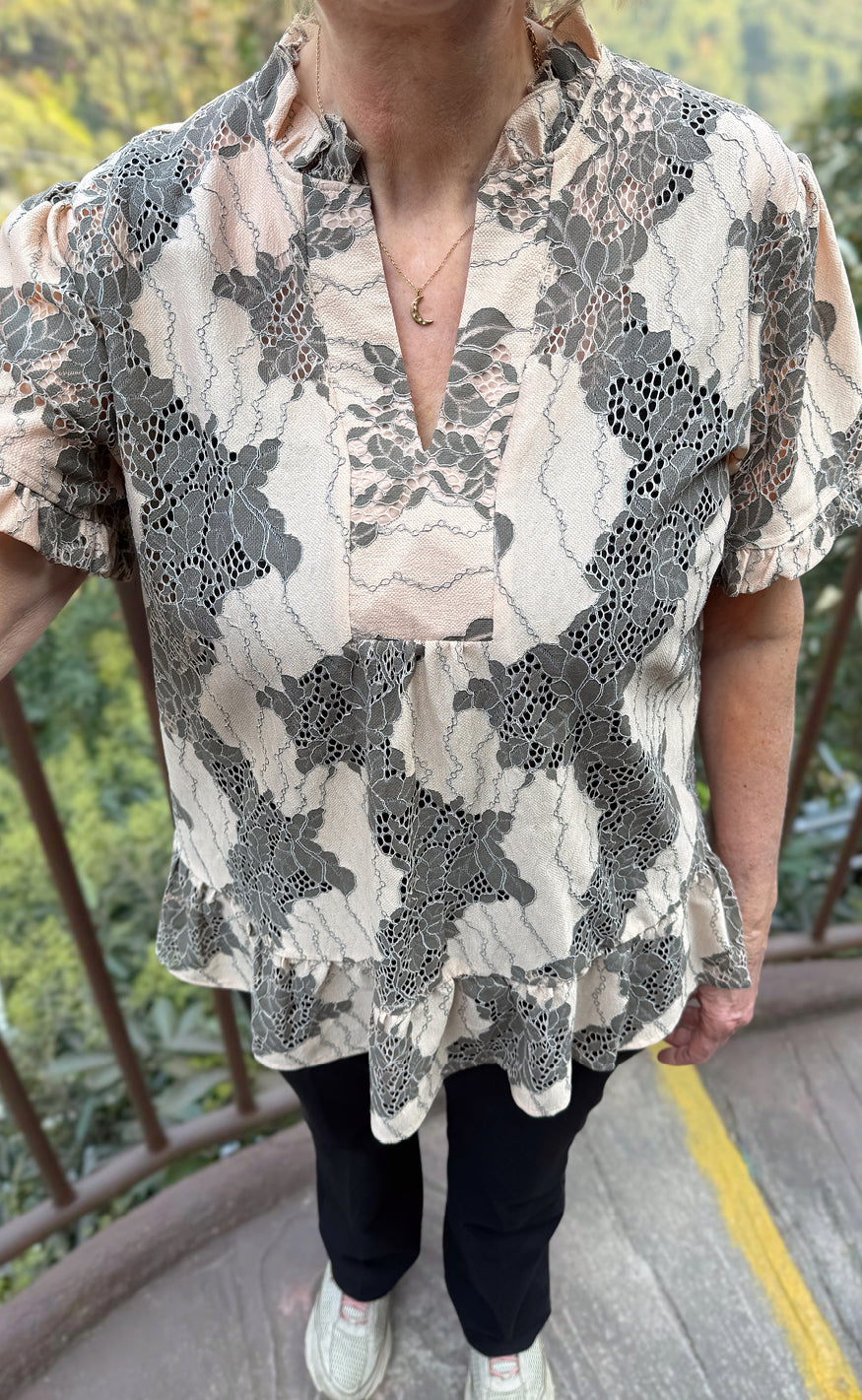 Say INA Copenhagen T-Shirt - Weronica - Beige Lace