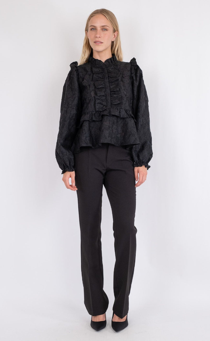 Neo Noir Bluse - Hawaii - Black