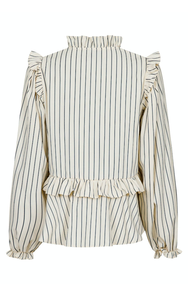 Neo Noir Bluse - Hawaii Stripe - Creme