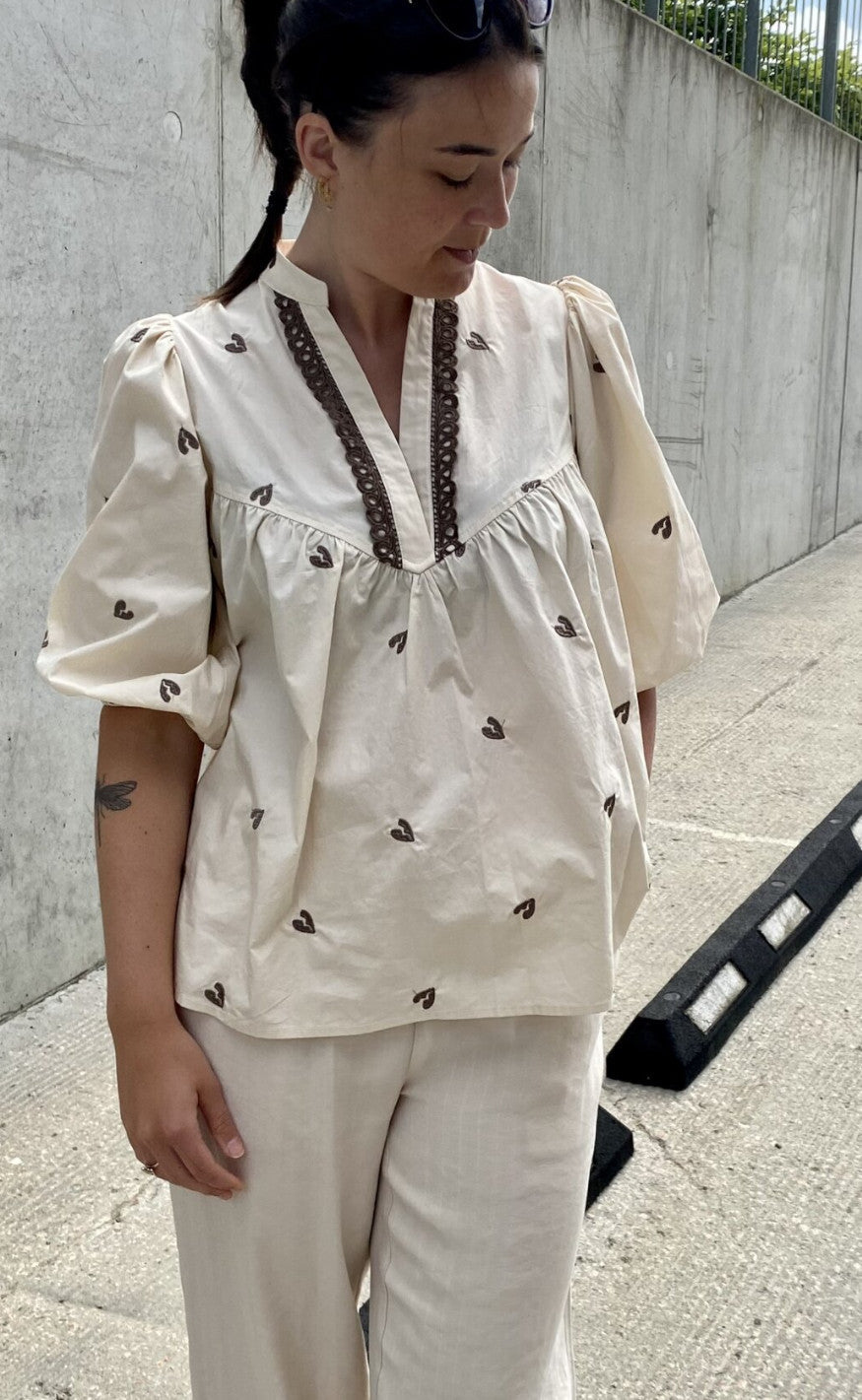 Love & Divine Bluse - Love1013 - Cream/Nut