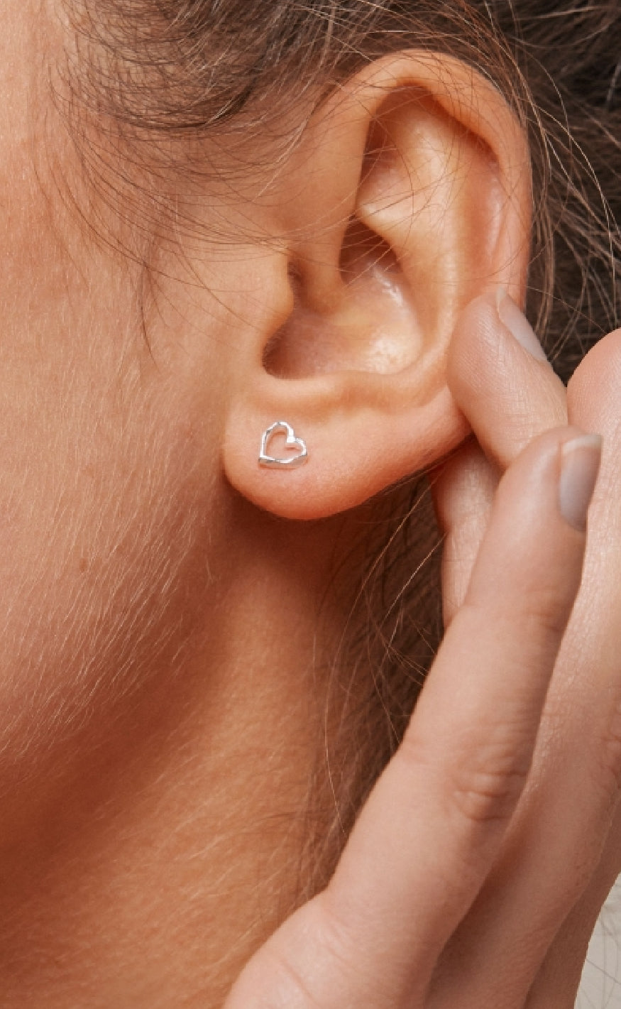 Enamel Copenhagen Øreringer - Studs Organic Heart - Silver Colour