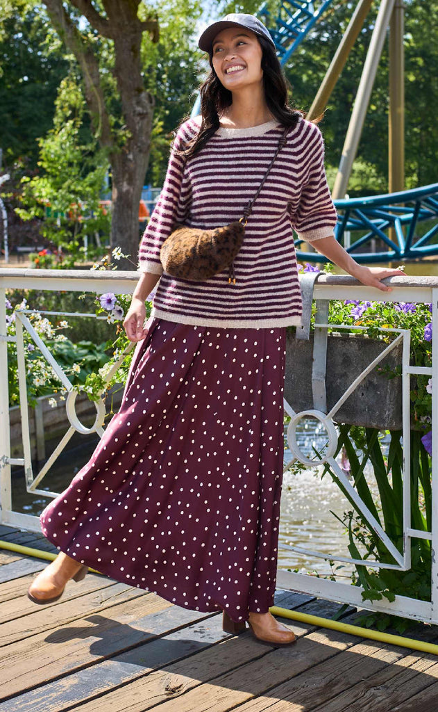 Black Colour Skjørt - Valery - Plum