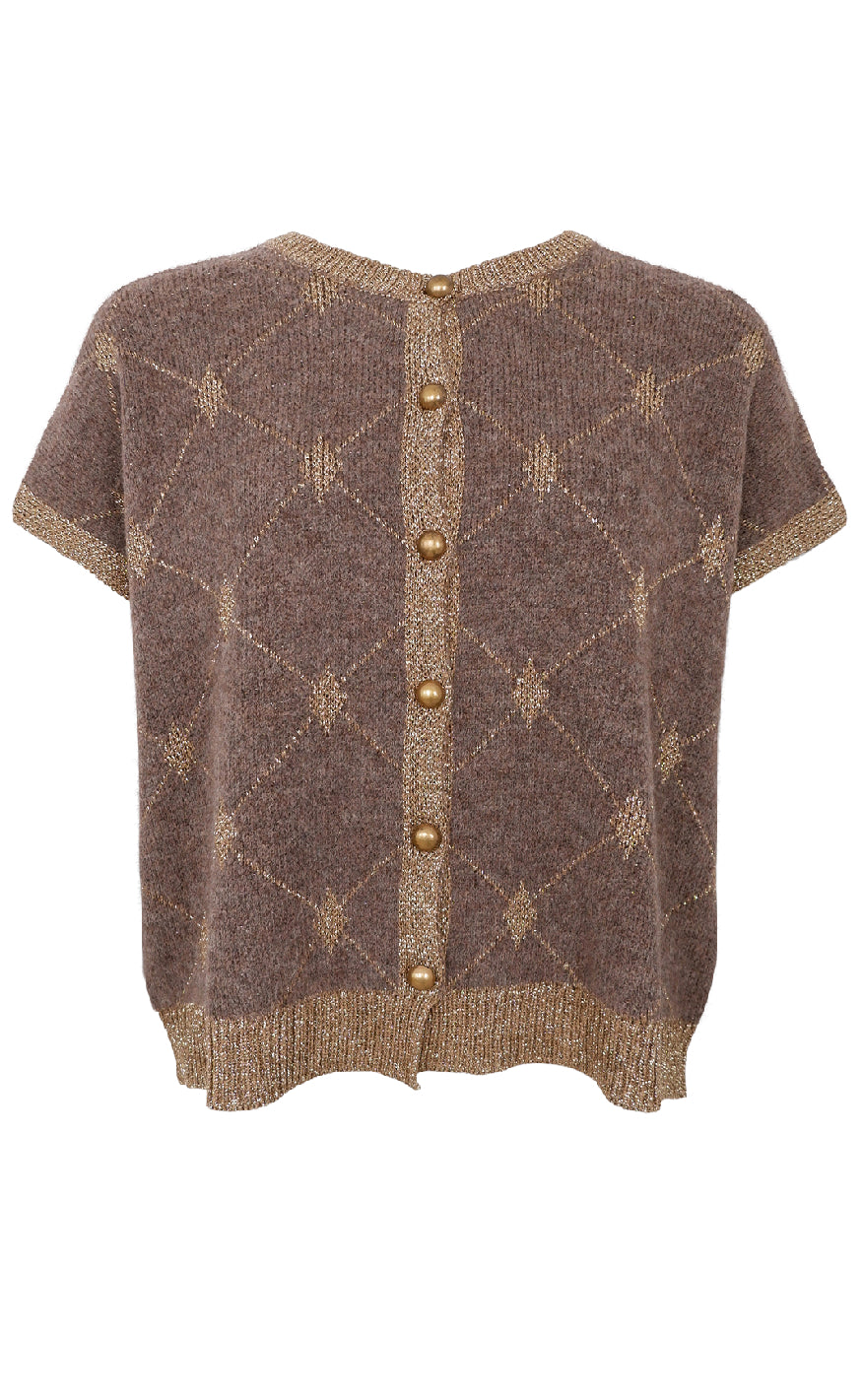 Black Colour Cardigan - Elva - Taupe