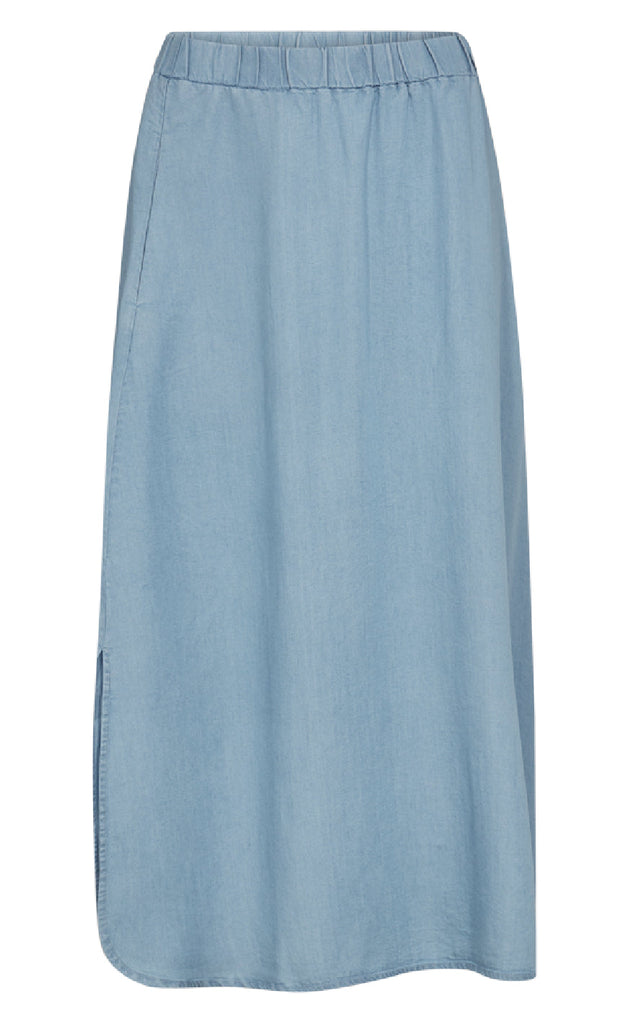 Freequent Skjørt - Carly - Light Blue Denim