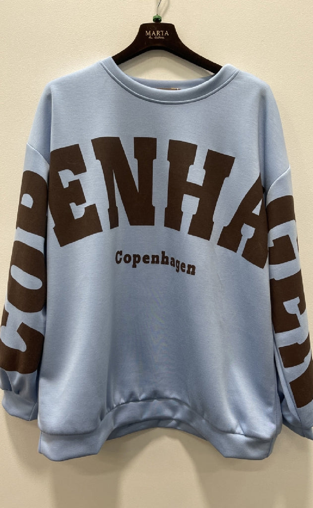 Marta Du Chateau Sweatshirt - Hibiscus - Sky Blue