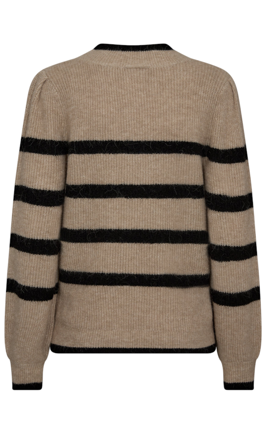Freequent Pullover - Hilla - Crockery Mel. W. black
