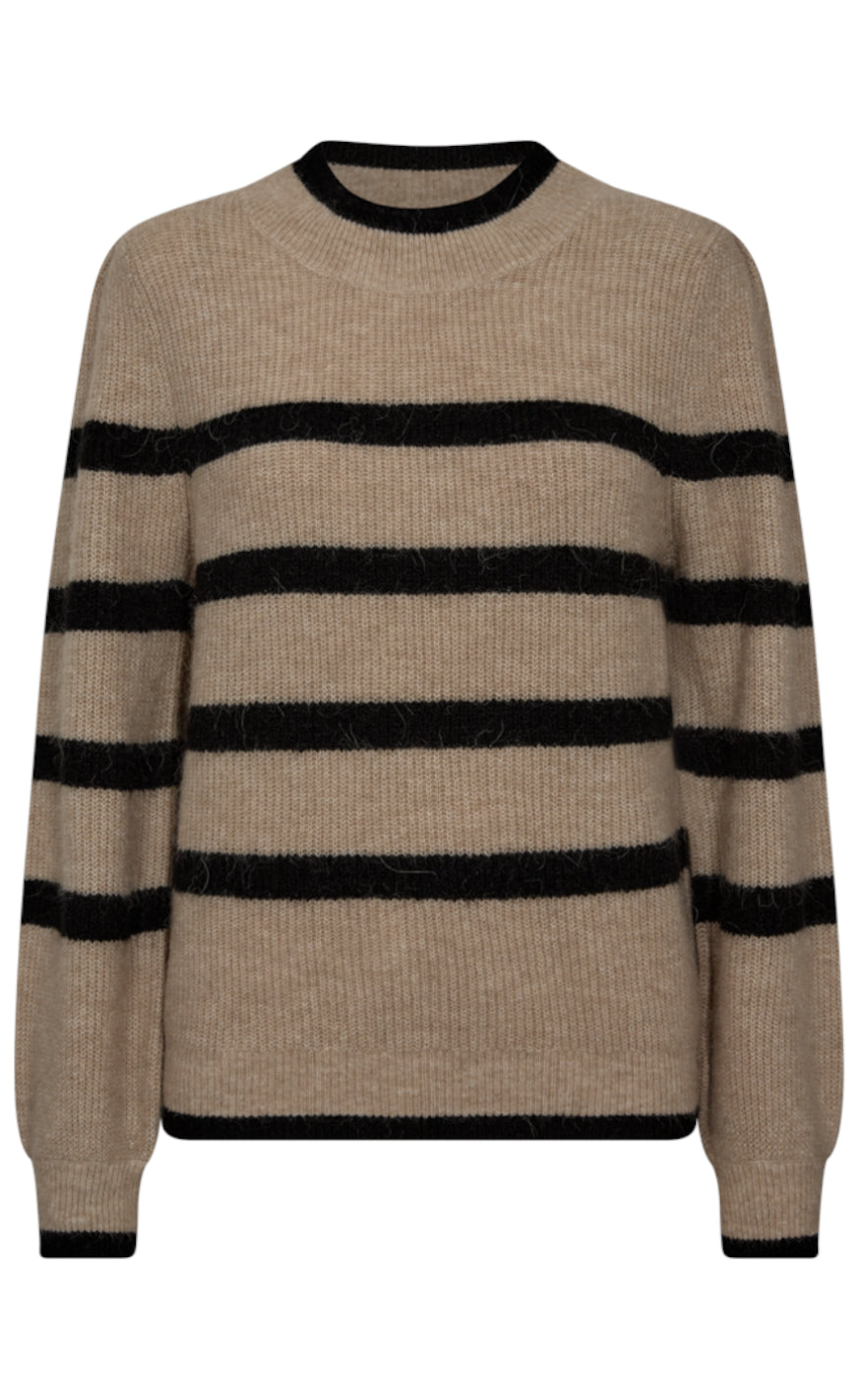 Freequent Pullover - Hilla - Crockery Mel. W. black