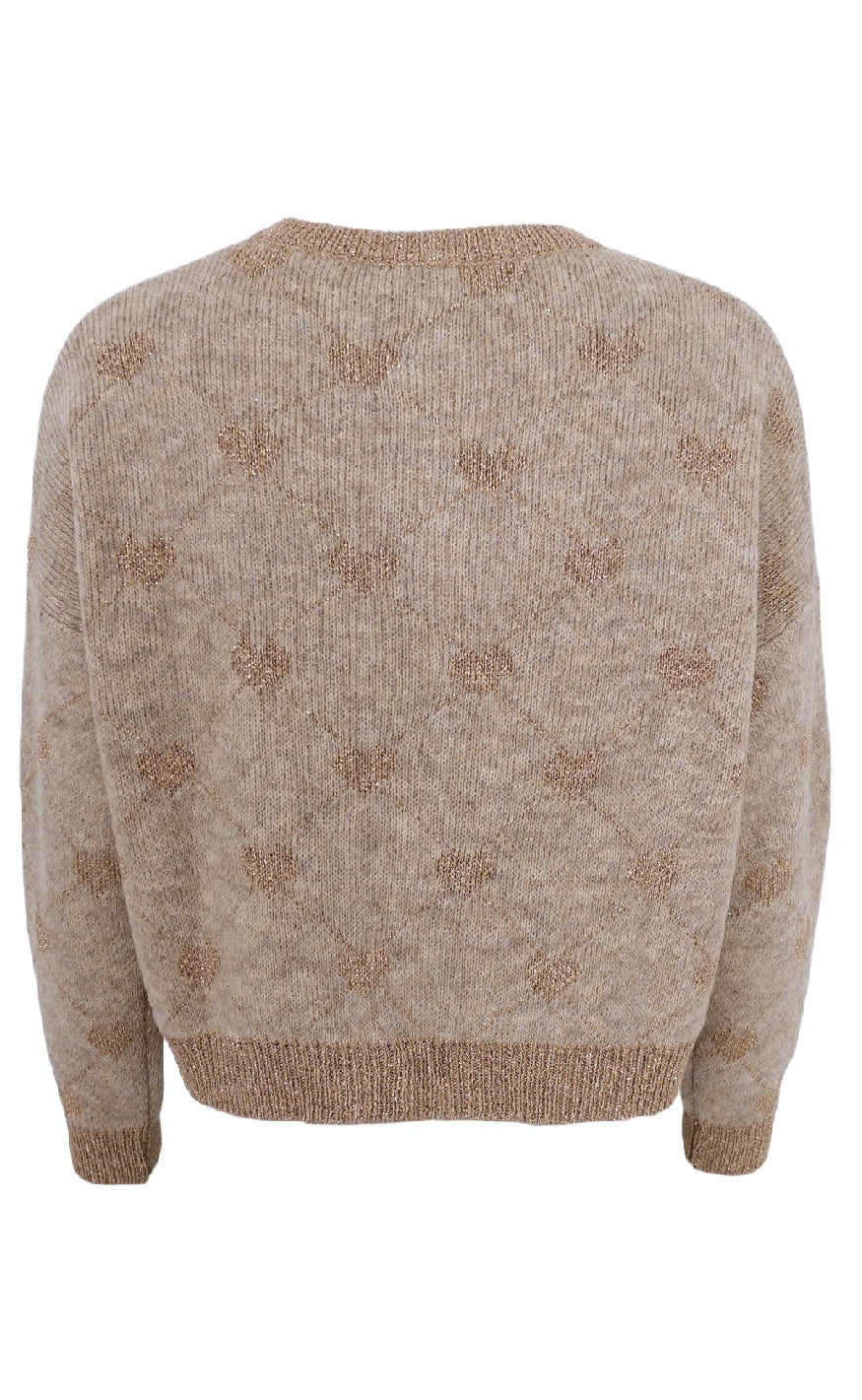 Black Colour Cardigan - Hiya - Sand