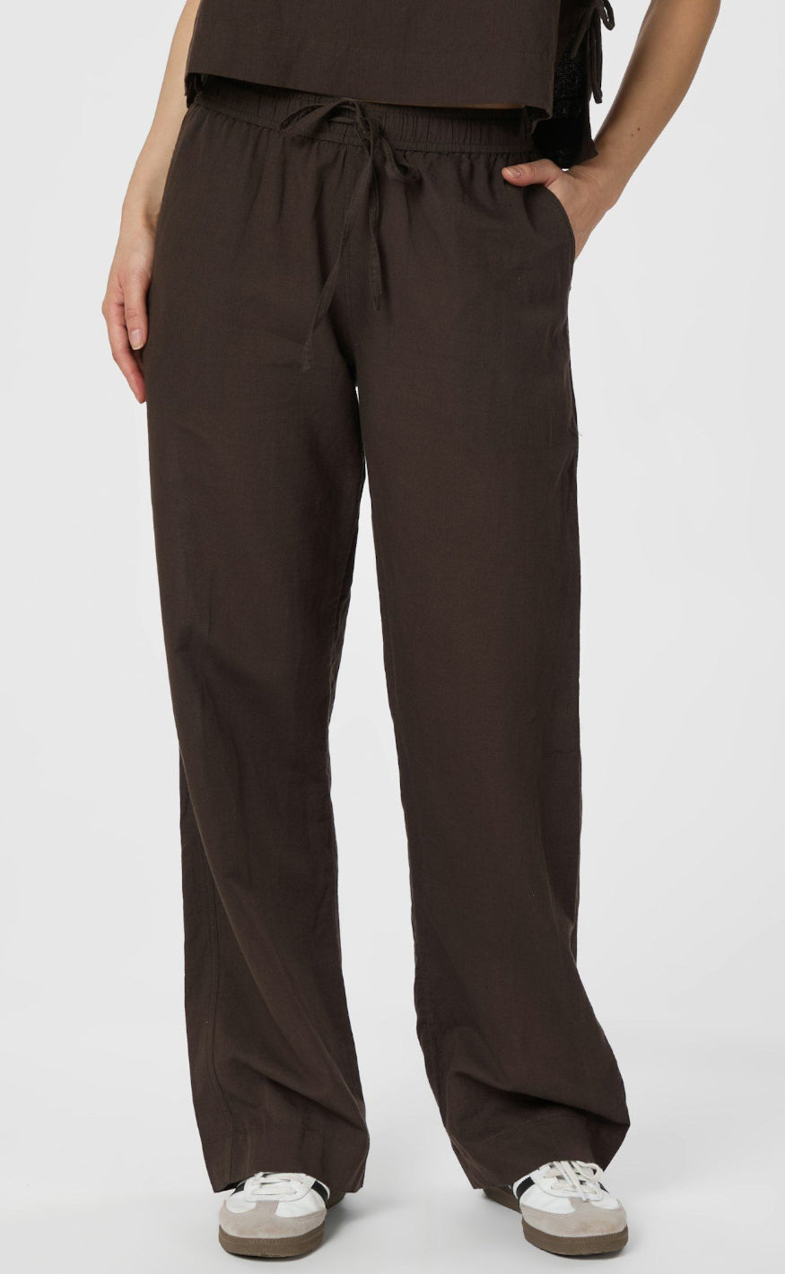 Neo Noir Bukser - Sonar Linen - Dark Brown