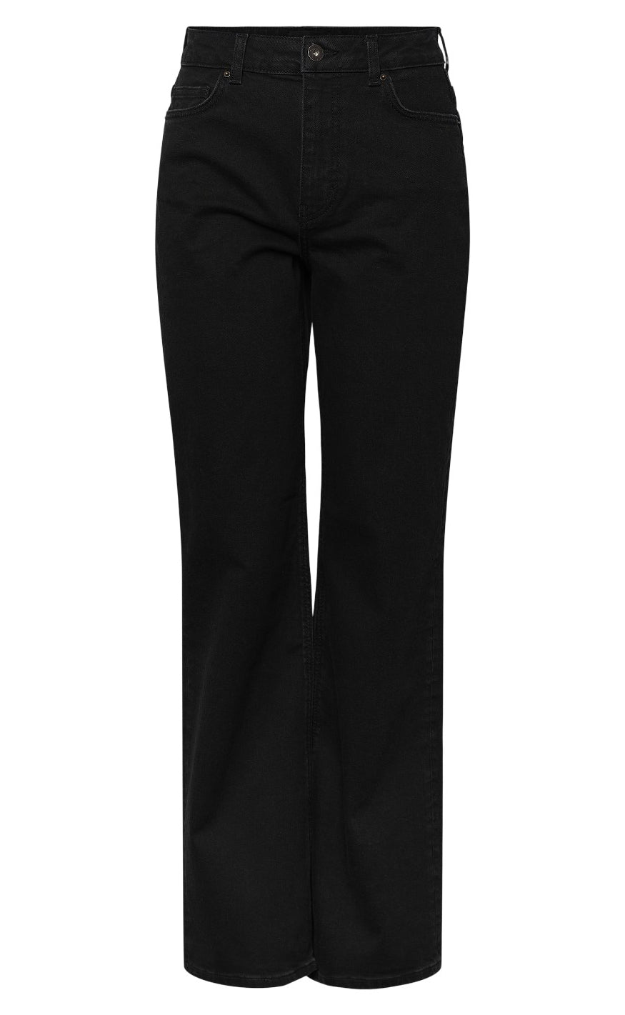 Pieces Bukser - Holly Wide - Black Denim