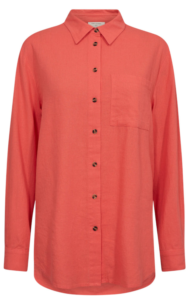 Freequent Bluse - Lava - Hot Coral