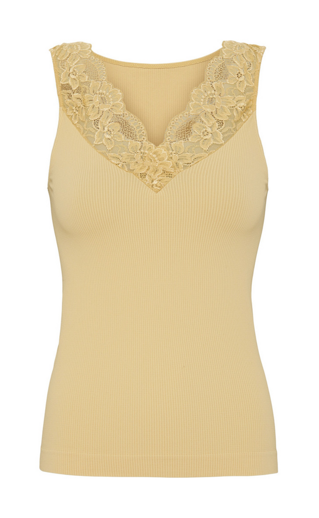 Tim & Simonsen Topp - Belen Rib V-lace - Mango