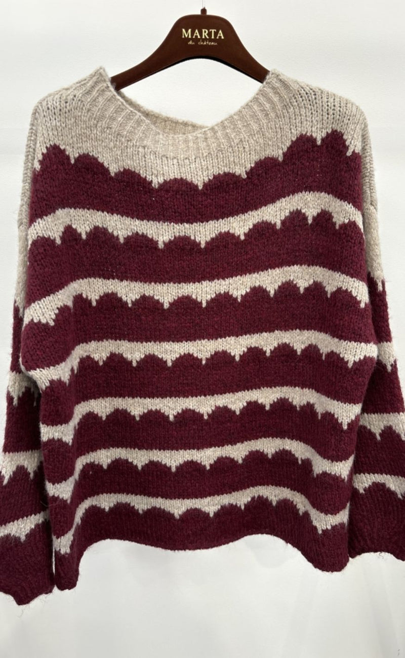 Marta Du Chateau GenserGenser - Constance Knit - Vino/Beige