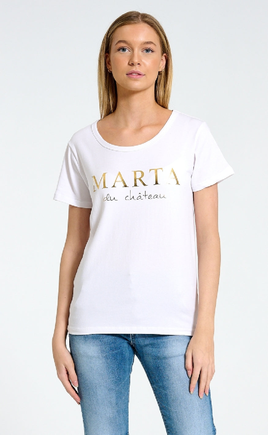 Marta Du Chateau T-shirt - Jeanette -  Optisk White