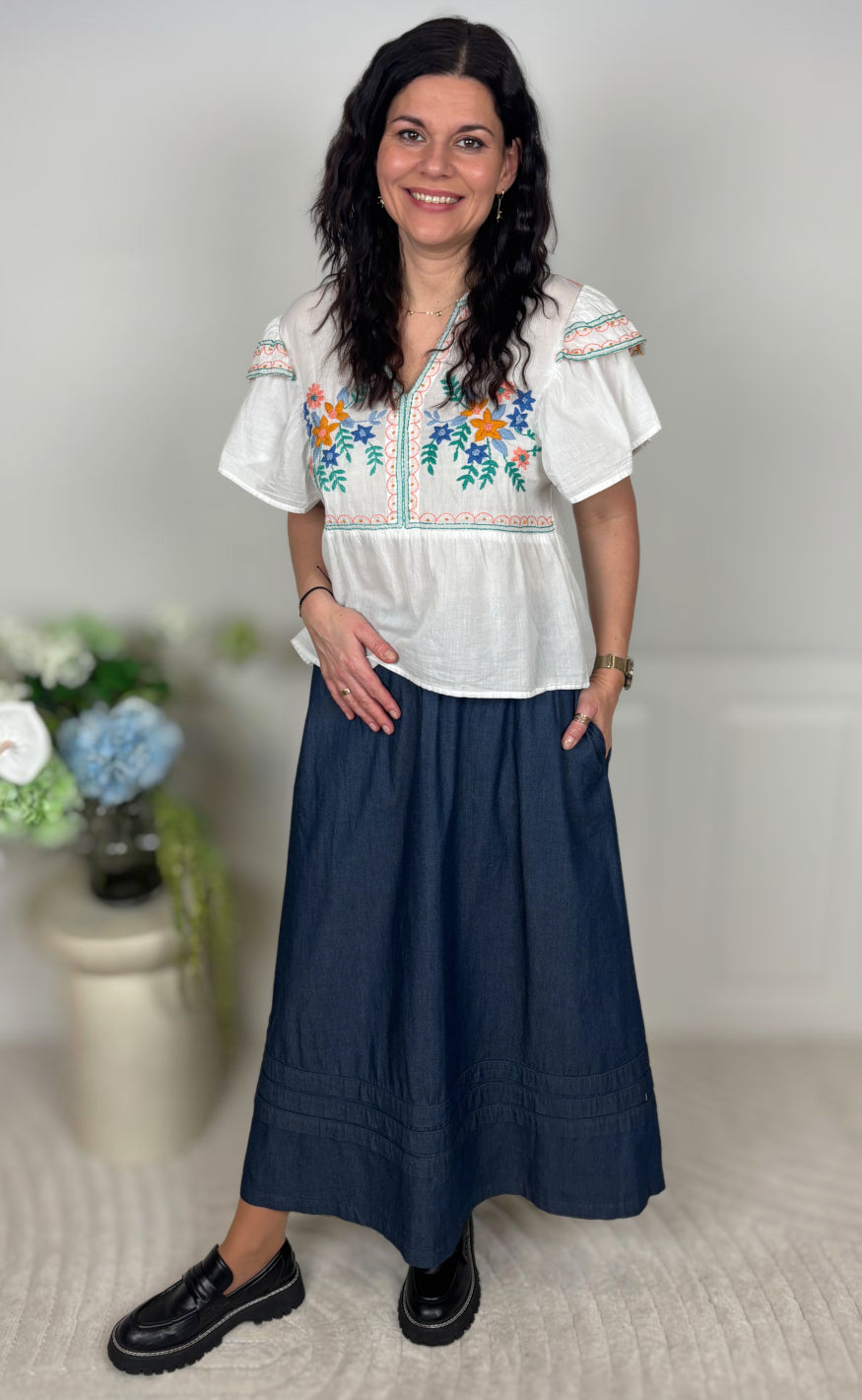 Culture bluse - Lucina - Spring Gardenia