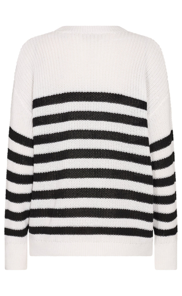 Freequent Pullover - Iben - Brilliant white w. Black