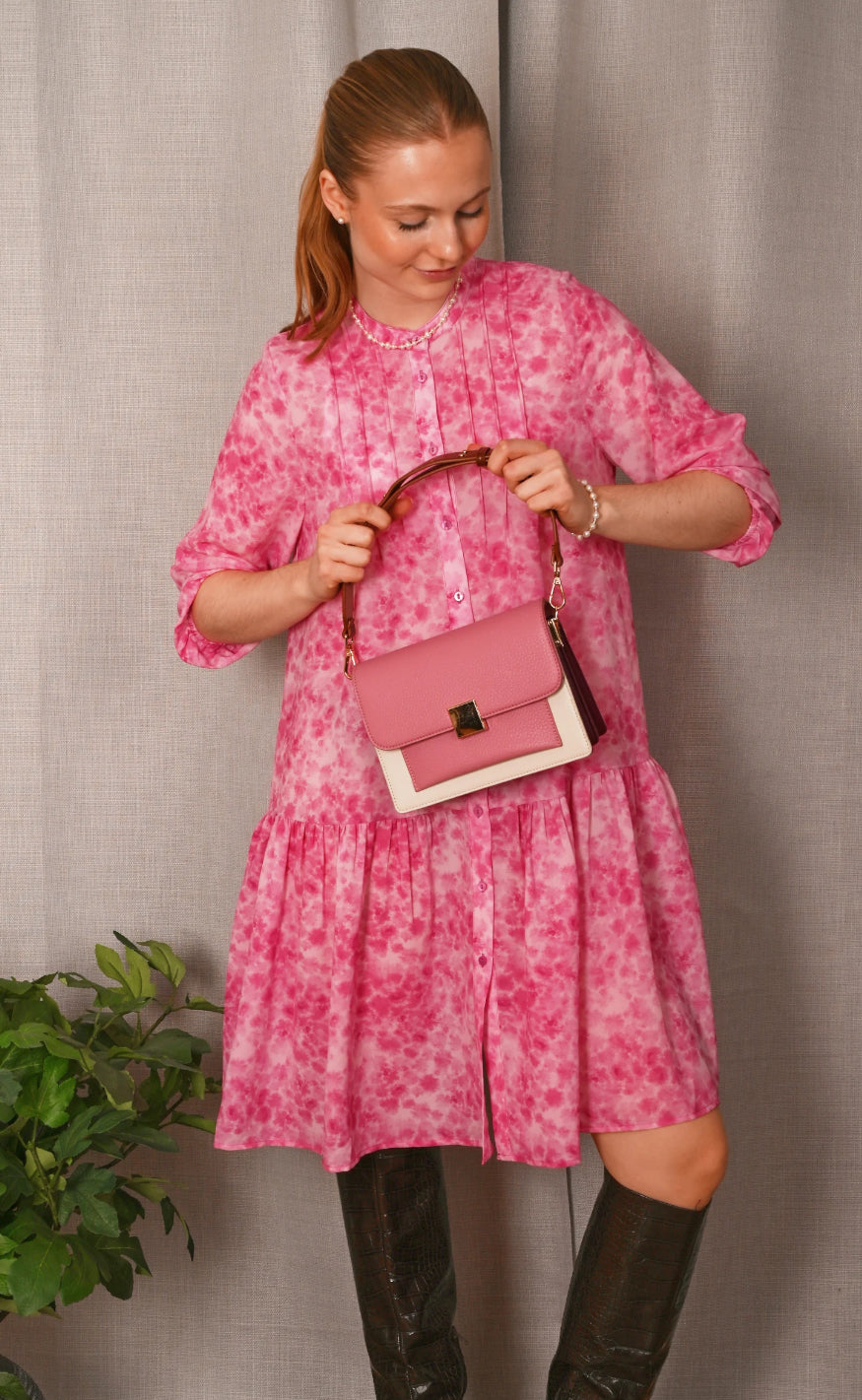 Noella Kjole - Imogene - Trudy Pink Print