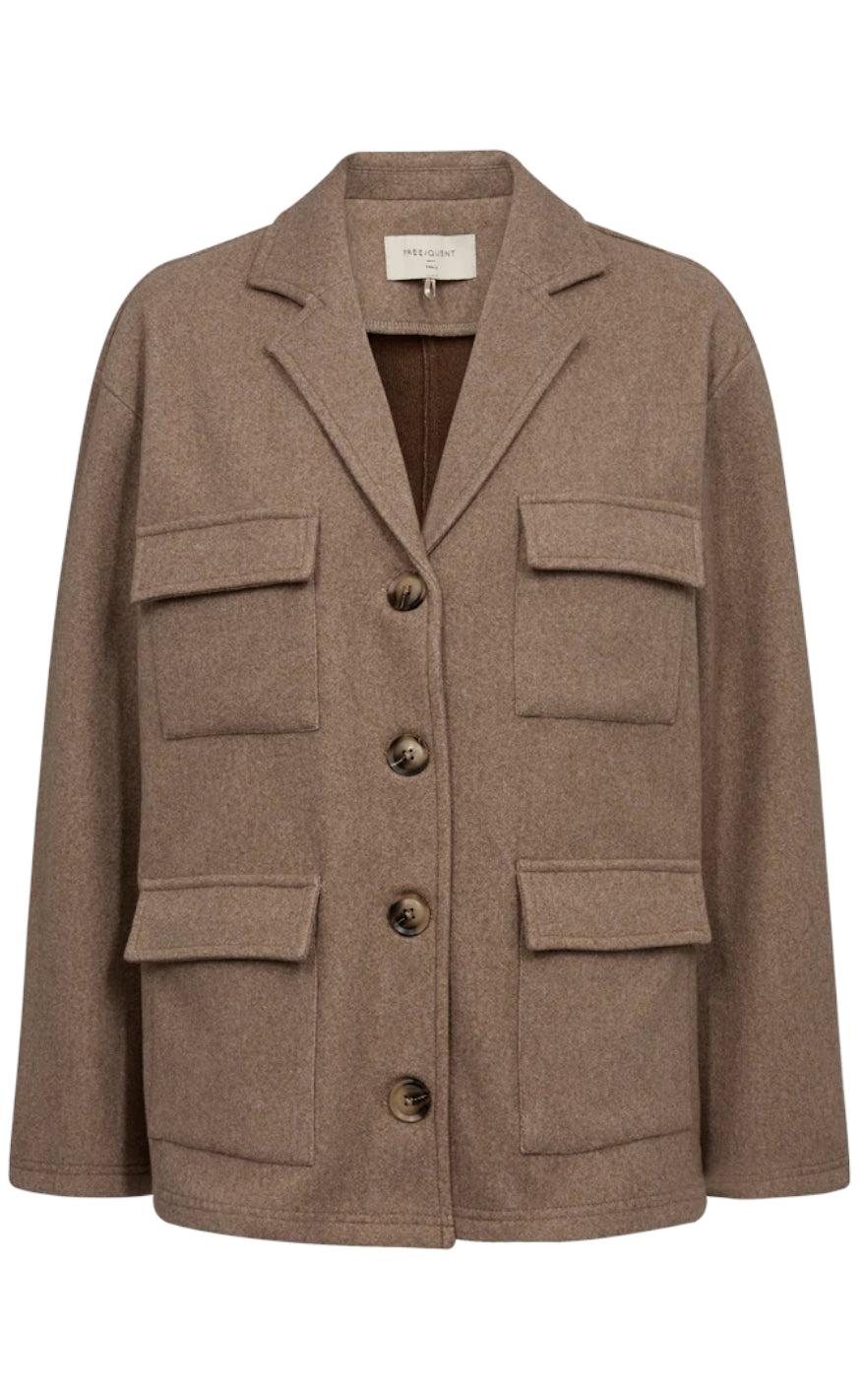 Freequent Jakke - Yanna - Taupe Gray Melange