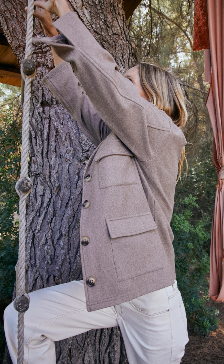 Freequent Jakke - Yanna - Taupe Gray Melange