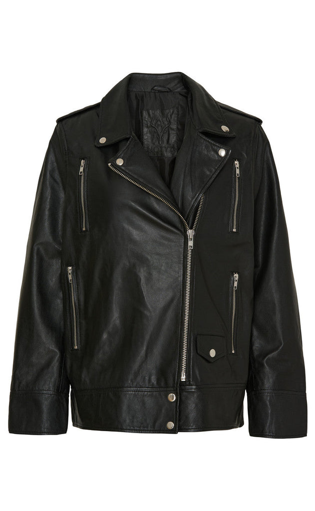 Notyz Jakke - Biker - Black w. Silver acc.