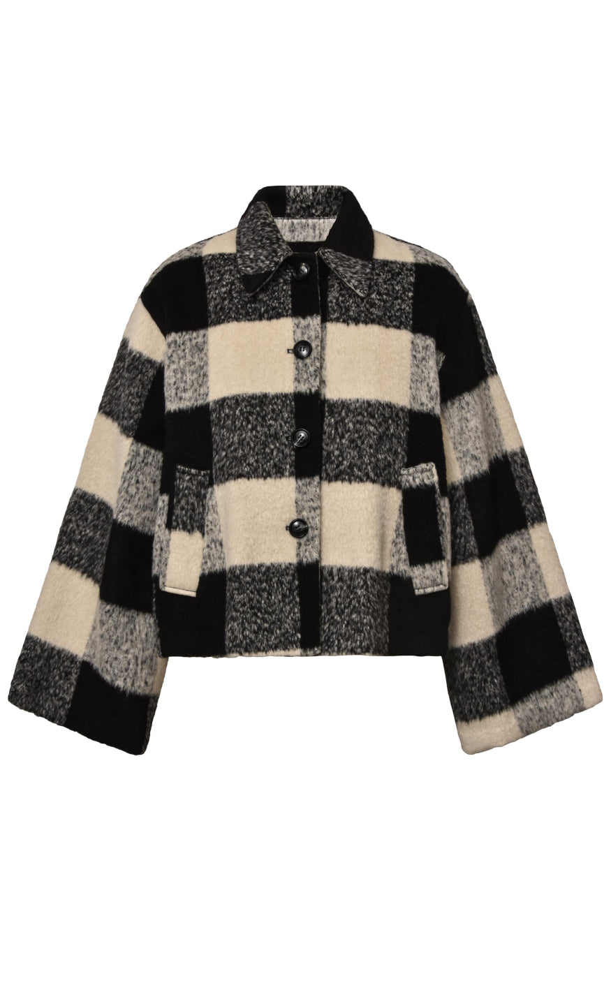 Global Funk Jakke - Zora-G - Black Beige Check