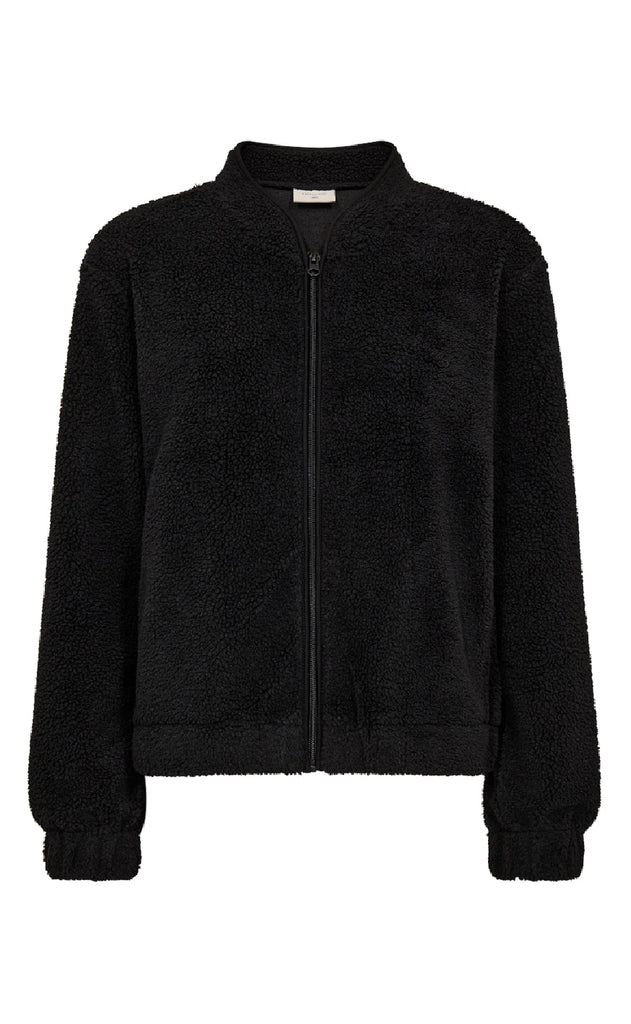 Freequent Jakke - Teddy - Black