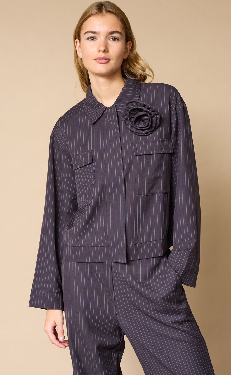 Love & Divine Jakke - Love1471 - Blue Pinstripe