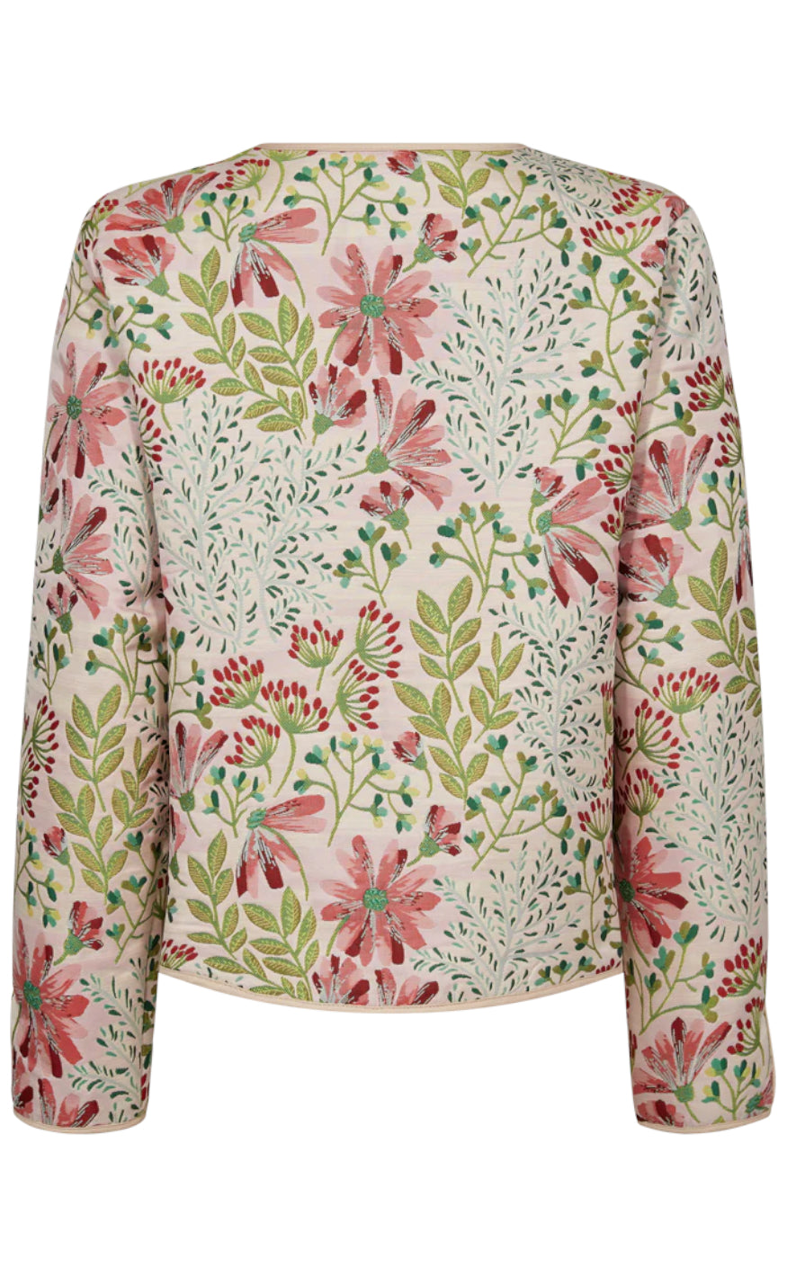 Freequent Jakke - Flowa - Moonbeam W. Hot Coral