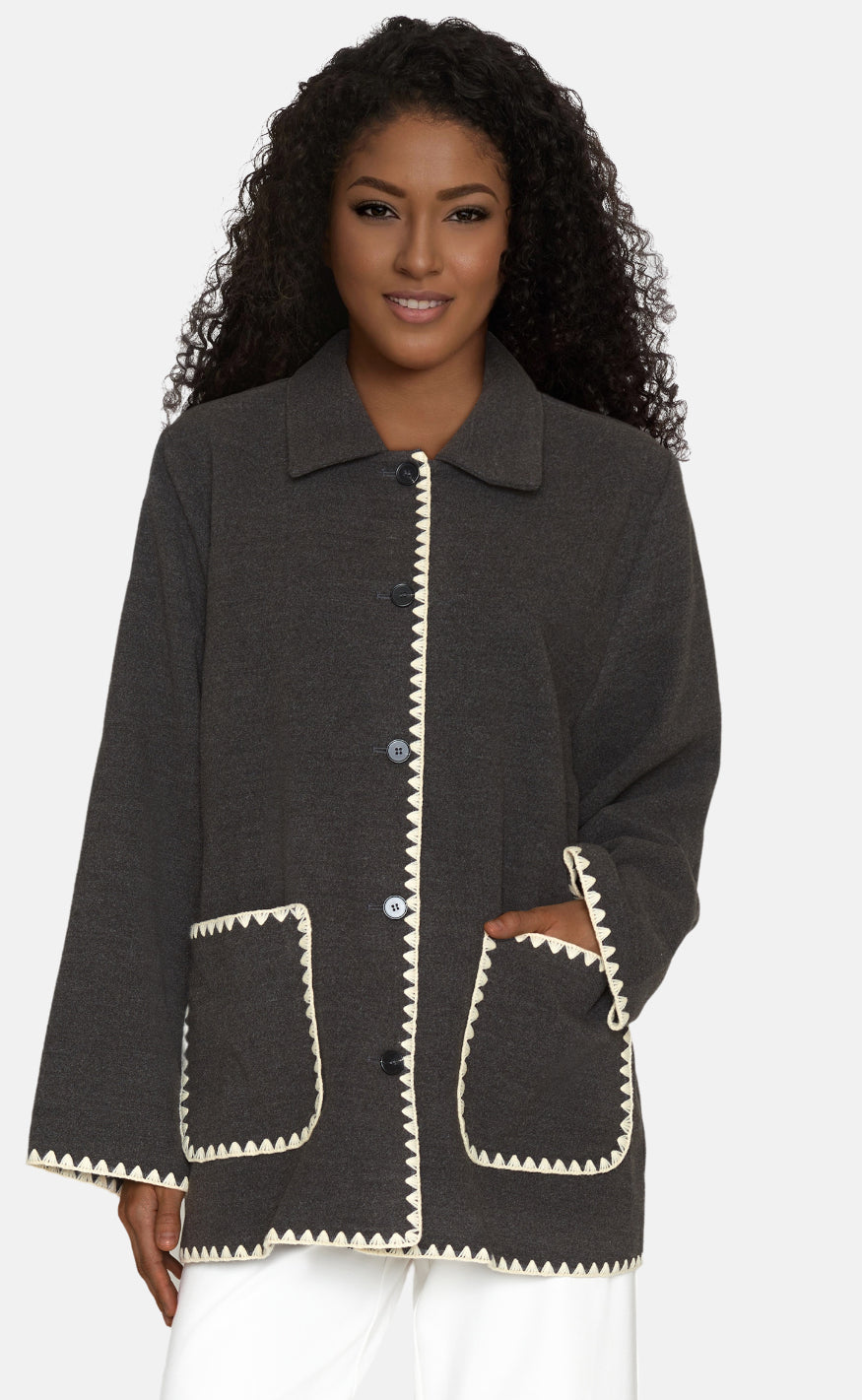 Love & Divine Jakke - Love1029 - Grey/Mel/Cream